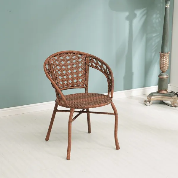 Set mobilă terasă Mobhaus Jarub 2 Lemn / Sticlă / Rattan artificial / Brown photo 5