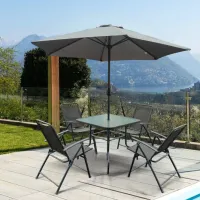Set mobilă grădină Saska Garden 1055114 Metal / Sticlă / Stofă / Gray photo 6