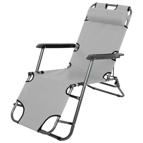 Șezlong Royokamp Level 1032245 Metal / Stofă / Gray Black photo 1