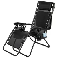 Шезлонг Saska Garden 1032290 Сталь / Текстиль / Черный Черный