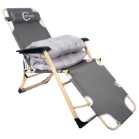 Șezlong Carruzzo L66H1 Oțel / Poliester / Gray Black