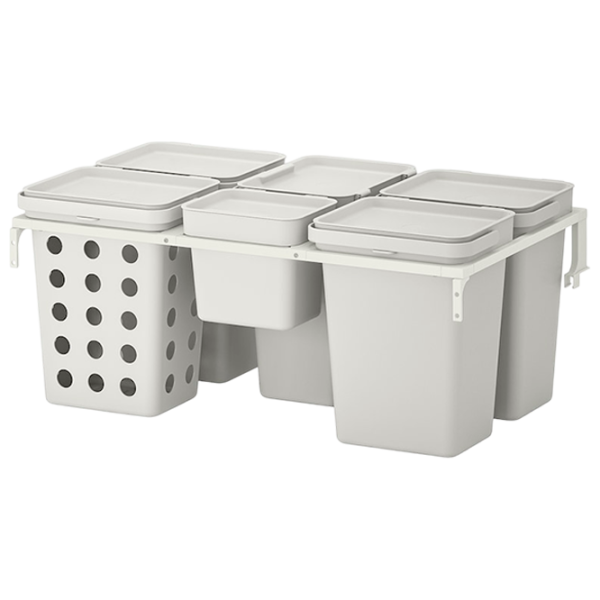 Set de sortare a deșeurilor Ikea Hallbar 53l / Plastic / Gray photo 1