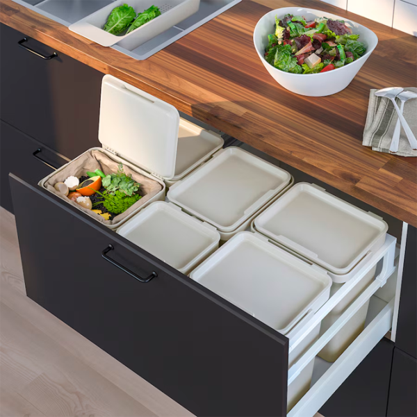 Set de sortare a deșeurilor Ikea Hallbar 53l / Plastic / Gray photo 3