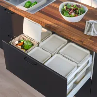Набор для сортировки мусора Ikea Hallbar 53л / Пластик / Серый photo 3