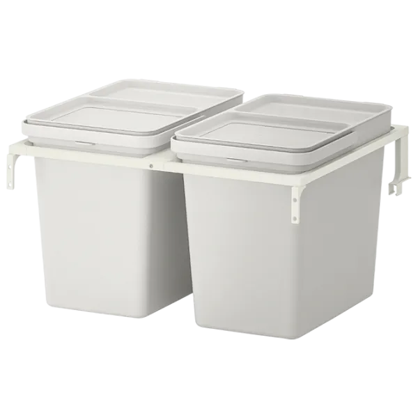 Set de sortare a deșeurilor Ikea Hallbar 44l / Plastic / Gray photo 1