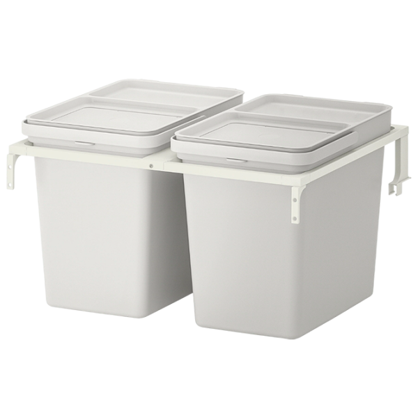 Set de sortare a deșeurilor Ikea Hallbar 44l / Plastic / Gray photo 1