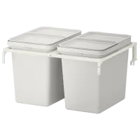 Набор для сортировки мусора Ikea Hallbar 44л / Пластик / Серый