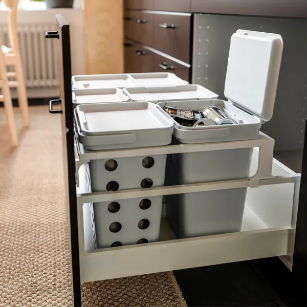 Set de sortare a deșeurilor Ikea Hallbar 44l / Plastic / Gray photo 4