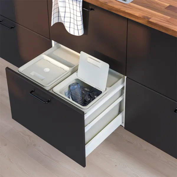 Set de sortare a deșeurilor Ikea Hallbar 44l / Plastic / Gray photo 5