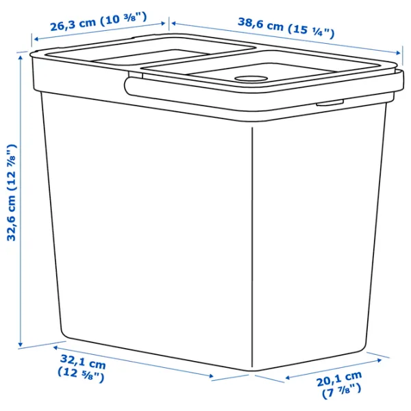 Set de sortare a deșeurilor Ikea Hallbar 44l / Plastic / Gray photo 9