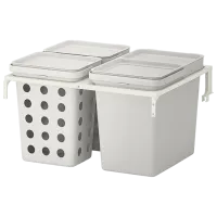 Набор для сортировки мусора Ikea Hallbar 42л / Пластик / Серый