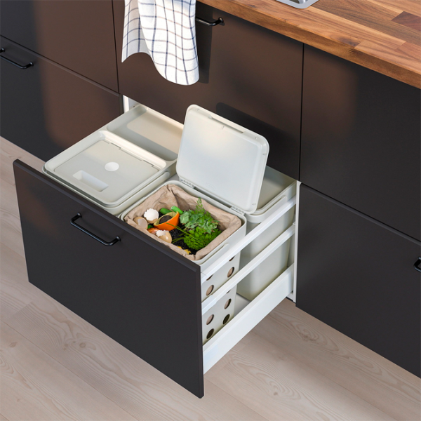 Набор для сортировки мусора Ikea Hallbar 42л / Пластик / Серый photo 5 Набор для сортировки мусора Ikea Hallbar 42л / Пластик / Серый photo 5