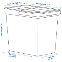 Набор для сортировки мусора Ikea Hallbar 42л / Пластик / Серый photo 10