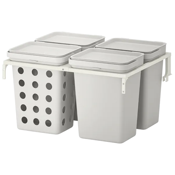 Set de sortare a deșeurilor Ikea Hallbar 40l / Plastic / Gray photo 1