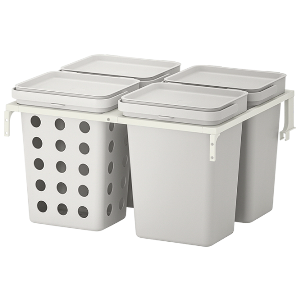 Set de sortare a deșeurilor Ikea Hallbar 40l / Plastic / Gray photo 1