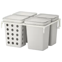 Набор для сортировки мусора Ikea Hallbar 40л / Пластик / Серый