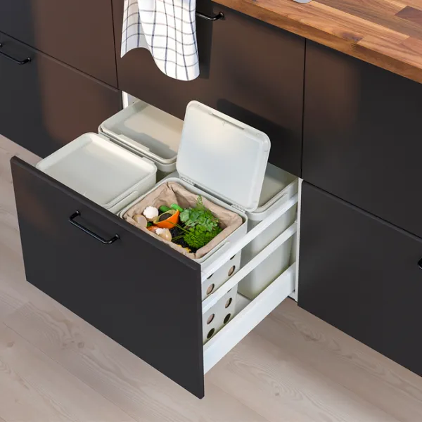 Set de sortare a deșeurilor Ikea Hallbar 40l / Plastic / Gray photo 5