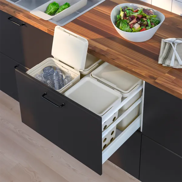 Set de sortare a deșeurilor Ikea Hallbar 40l / Plastic / Gray photo 6