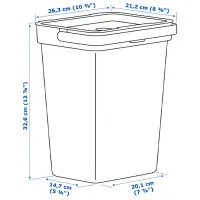 Набор для сортировки мусора Ikea Hallbar 40л / Пластик / Серый photo 9