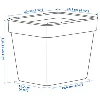 Набор для сортировки мусора Ikea Hallbar 55л / Пластик / Серый photo 7