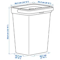 Набор для сортировки мусора Ikea Hallbar 55л / Пластик / Серый photo 8
