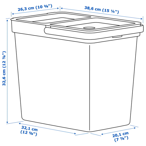 Набор для сортировки мусора Ikea Hallbar 55л / Пластик / Серый photo 10