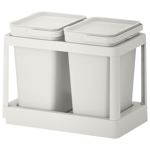 Set de sortare a deșeurilor Ikea Hallbar 20l / Plastic / Gray photo 1