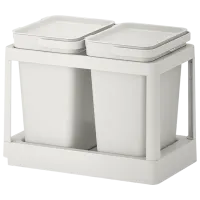 Set de sortare a deșeurilor Ikea Hallbar 20l / Plastic / Gray