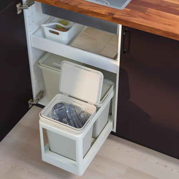Set de sortare a deșeurilor Ikea Hallbar 20l / Plastic / Gray photo 4