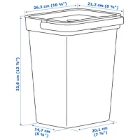 Набор для сортировки мусора Ikea Hallbar 20л / Пластик / Серый photo 6