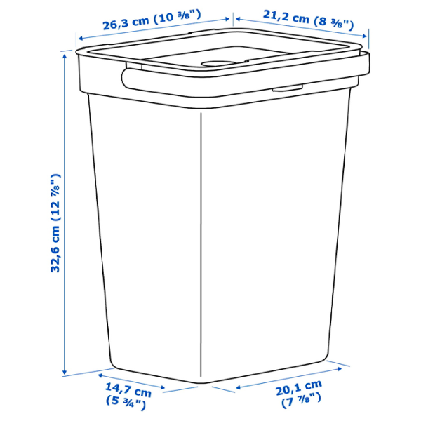 Set de sortare a deșeurilor Ikea Hallbar 20l / Plastic / Gray photo 8