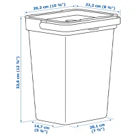 Набор для сортировки мусора Ikea Hallbar 20л / Пластик / Серый photo 8