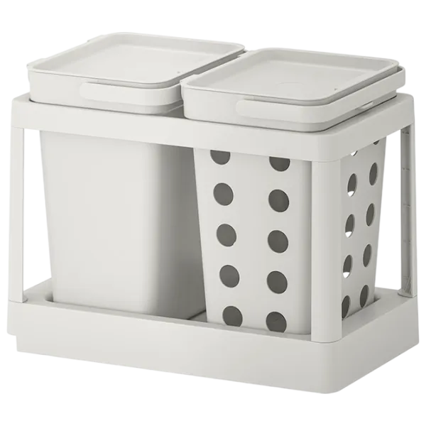 Set de sortare a deșeurilor Ikea Hallbar 20l / Plastic / Gray photo 1