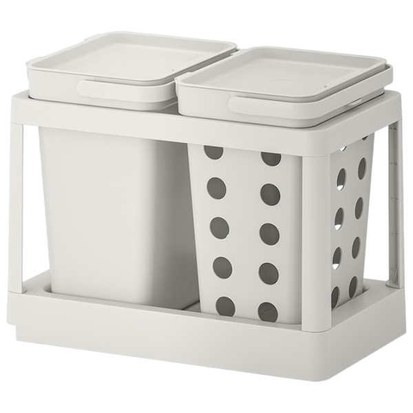 Set de sortare a deșeurilor Ikea Hallbar 20l / Plastic / Gray photo 1
