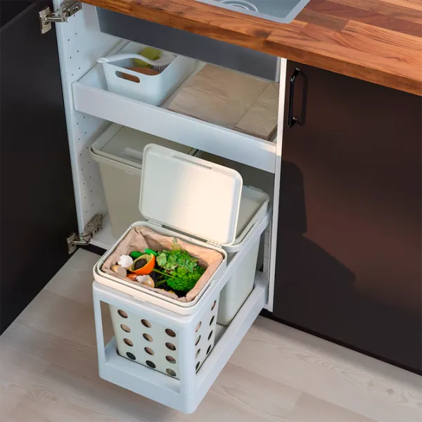 Set de sortare a deșeurilor Ikea Hallbar 20l / Plastic / Gray photo 2