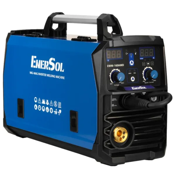 Aparat de sudat Enersol EWM-160AMD 230 V semiautomat (MIG/MAG), cu electrod (MMA), cu gaz inert (TIG) / Blue photo 4