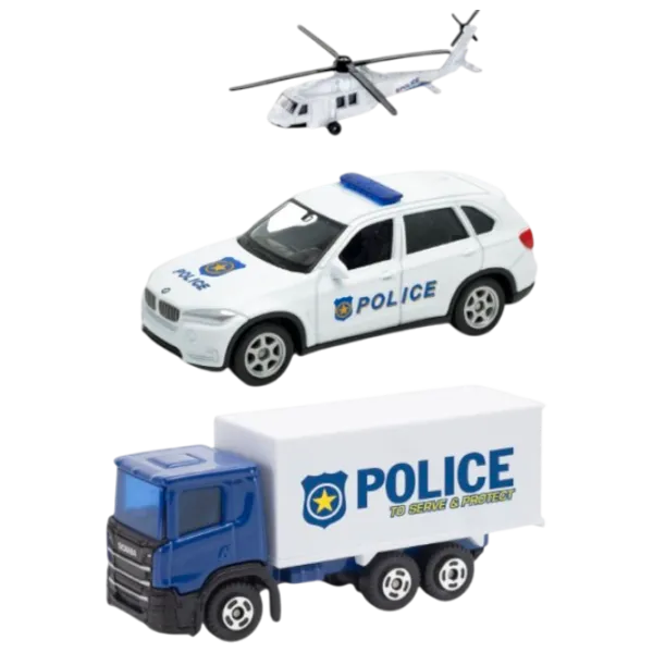 Комплект машин Welly Police 95210-3B(B)  / / Черный Белый photo 1