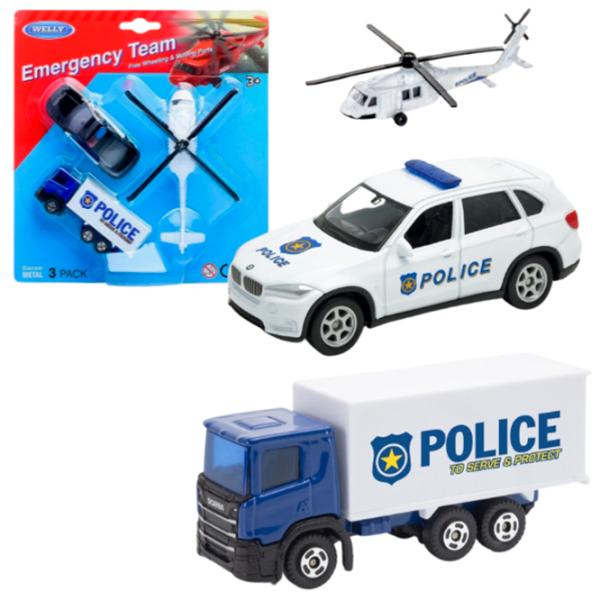 Комплект машин Welly Police 95210-3B(B)  / / Черный Белый photo 2