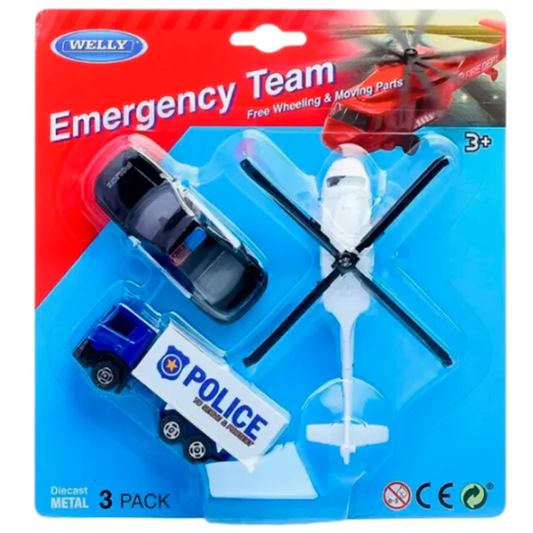 Комплект машин Welly Police 95210-3B(B)  / / Черный Белый photo 3
