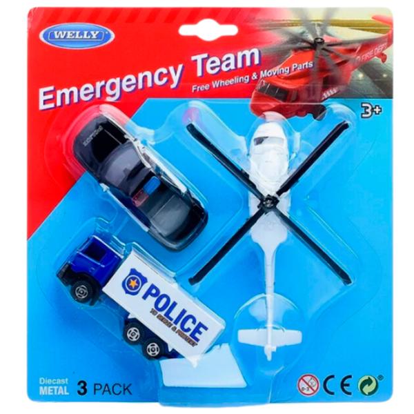 Комплект машин Welly Police 95210-3B(B)  / / Черный Белый photo 3