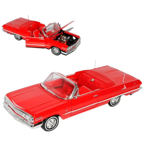 Машинка Welly Chevrolet Impala 1963 22434  / / Crom Красный photo 3