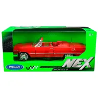 Машинка Welly Chevrolet Impala 1963 22434 / / Crom Красный photo 4