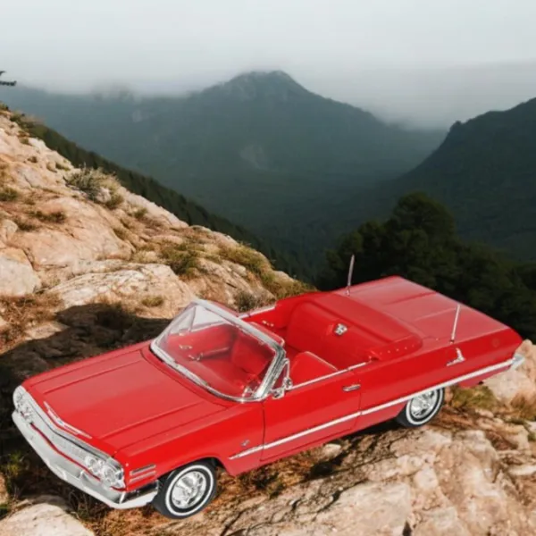 Машинка Welly Chevrolet Impala 1963 22434  / / Crom Красный photo 6