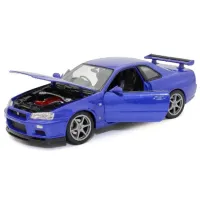 Mașină Welly Die Cast Nissan Skyline GT-R 24108 / / Gray Blue photo 3