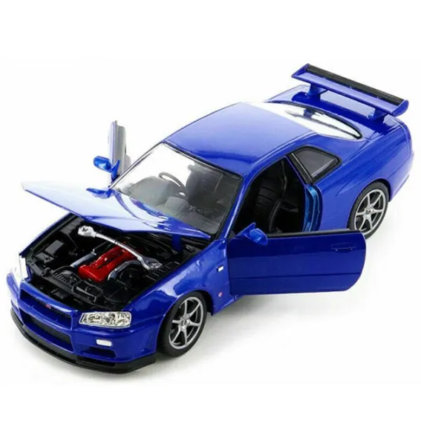 Машинка Welly Die Cast Nissan Skyline GT-R 24108  / / Серый Синий photo 4