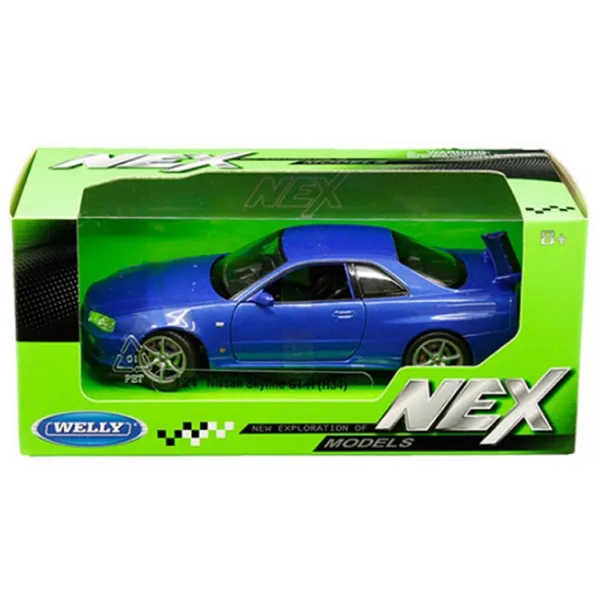 Машинка Welly Die Cast Nissan Skyline GT-R 24108  / / Серый Синий photo 6