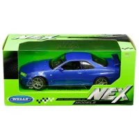 Mașină Welly Die Cast Nissan Skyline GT-R 24108 / / Gray Blue photo 6