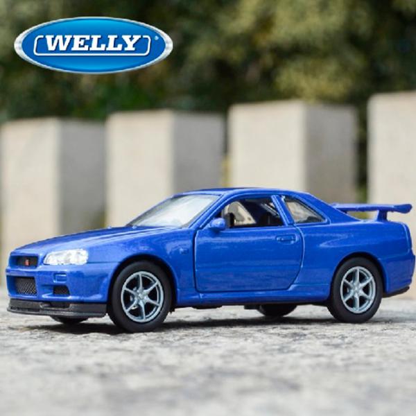 Машинка Welly Die Cast Nissan Skyline GT-R 24108  / / Серый Синий photo 7