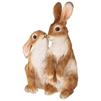 Figurină de gradină ProGarden Iepure cu iepuraș Ceramică / Brown