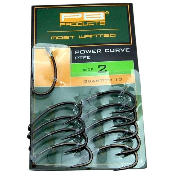 Set de cârlige PB Products Power Curve PTFE Cantitatea în set - 10 / Mărimea - 2 photo 1